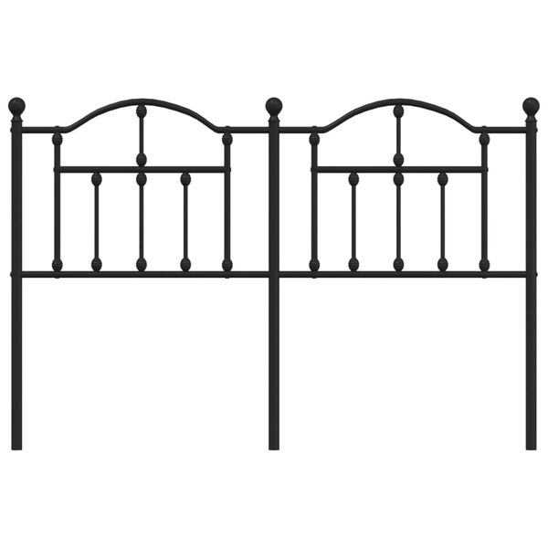 vidaXL Metal Headboard Black 140 cm