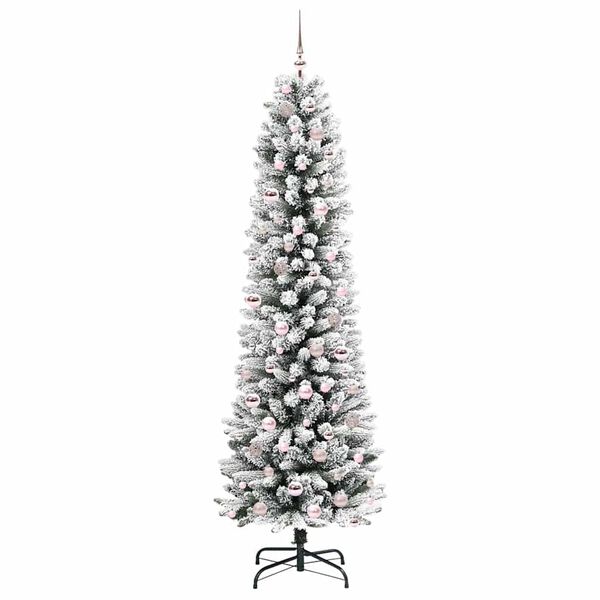vidaXL Artificial Christmas Tree with 300 LEDs with Stand White 210 cm