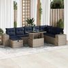vidaXL 9 Piece Garden Sofa Set with Cushions Brown Poly Rattan Acacia