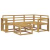 vidaXL Outdoor Sofa Set 5 pcs White 59 x 59 x 37 cm Solid Acacia Wood
