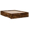 vidaXL Bed Frame with Drawers without Mattress Smoked Oak 120x200 cm