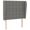 vidaXL Headboard with Ears Dark Grey 83x23x118/128 cm Fabric