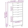 vidaXL Rolling Cabinet with Drawers MOSS Clear Varnish Solid Pine wood