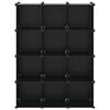 vidaXL Storage Cube Organiser with 12 Cubes Black PP