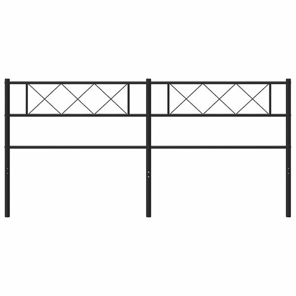vidaXL Metal Replace Headboard Black 193 cm