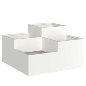 vidaXL Garden Planter White 80 x 80 x 48 cm Steel