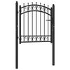 vidaXL Fence Gate with Spikes Steel 100x100 cm Black