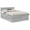 vidaXL Bed Frame Grey Sonoma 140 x 190 cm Engineered Wood
