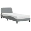 vidaXL Bed with Mattress "Dover" Light Grey Single Fabric