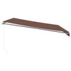 vidaXL Manual Retractable Awning with LED Brown 450x350 cm