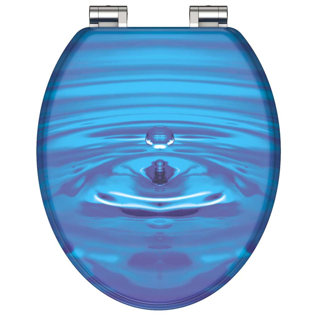 Blue elongated toilet seat deals