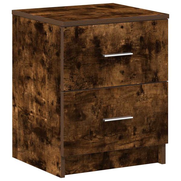 vidaXL Bedside Cabinet with 2 Drawers Smoked Oak 40x36x50 cm