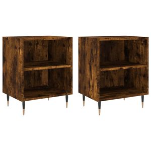 vidaXL Bedside Cabinets 2 pcs Smoked Oak 40x30x50 cm Engineered Wood