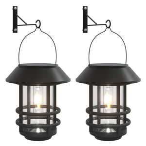 vidaXL Solar Outdoor Wall Lanterns 2 pcs White