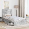 vidaXL Storage Bed Concrete Grey 90 x 200 cm Engineered Wood