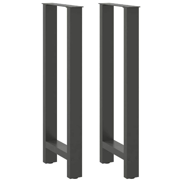 vidaXL Bar Table Legs Anthracite 2 pcs 50x(100-101) cm Steel