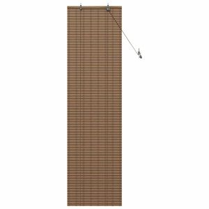 vidaXL Roller Blind with Curtains Manual Brown 60 x 220 cm Bamboo