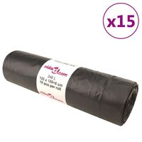 vidaXL Bin Bags with Drawstrings 150 pcs Black 240 L