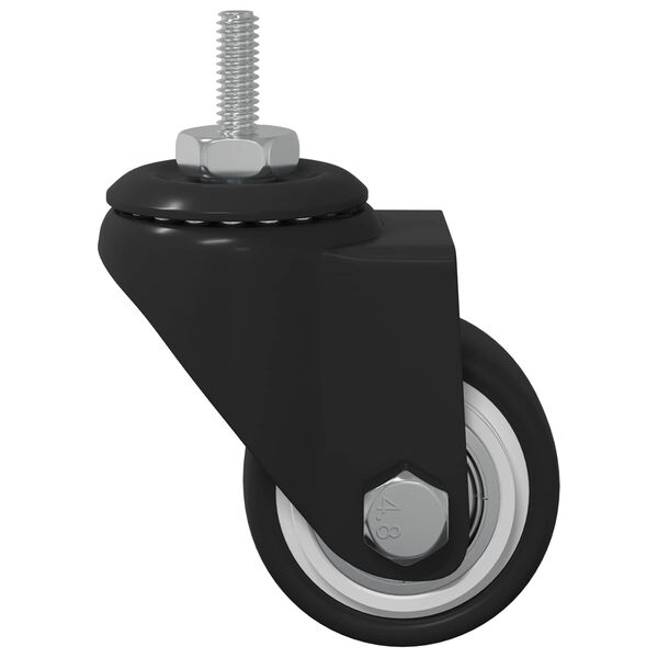 vidaXL Swivel Castor 2 pcs Black 40.4 x 40.4 x 19.7 mm Iron and nylon