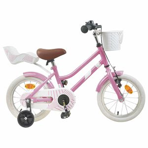 vidaXL Kids Bike 14 Inches for 3-5 Years Old Light Pink