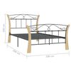 vidaXL Bed Frame without Mattress Black Metal 100x200 cm