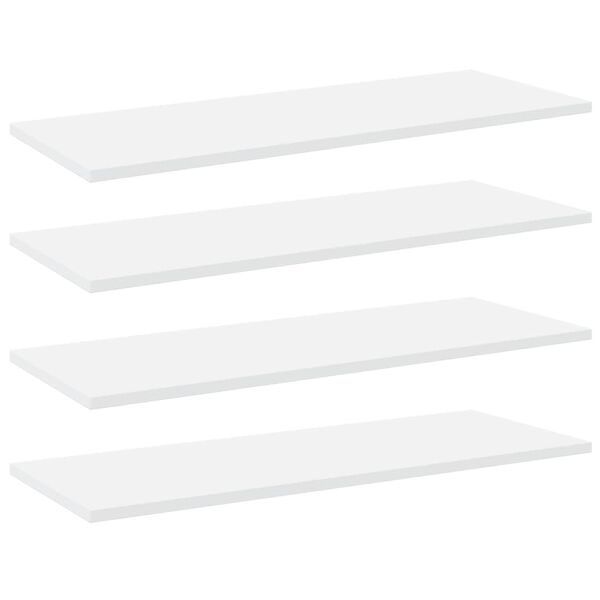 vidaXL Bookshelf Boards 4 pcs White 80x30x1.5 cm Engineered Wood