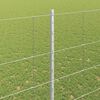vidaXL Fence with Post Silver 1.6 x 25 m Steel