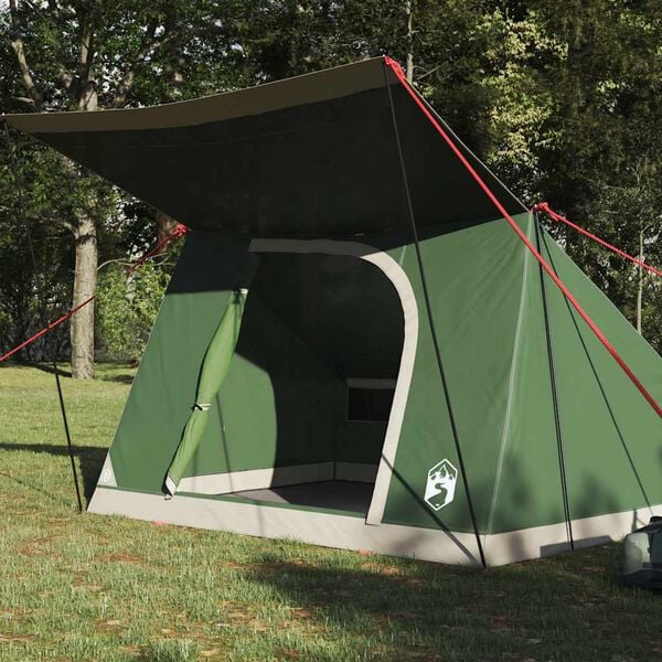vidaXL Camping Tent with Roof Green 282 x 225 x 154 cm Taffeta