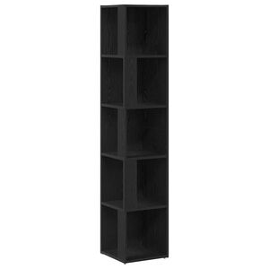 vidaXL Corner Shelves Black Oak 33 x 33 x 164.5 cm Engineered Wood