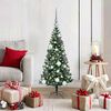 vidaXL Artificial Pre-lit Christmas Tree Green 120 cm PVC and Metal