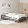 vidaXL Stack Bed without Mattress Grey 75x190 cm Small Single Solid Wood Pine