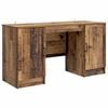 vidaXL Desk with Shelf Old Wood 142.5 x 50 x 75 cm Engineered Wood