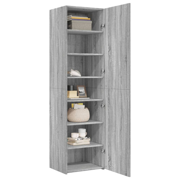 vidaXL Highboard Grey Sonoma 50x42.5x185 cm Engineered Wood