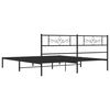vidaXL Metal Bed Frame without Mattress with Headboard Black 200x200cm