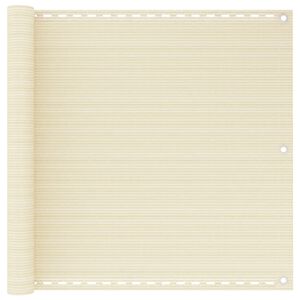 vidaXL Balcony Screen Cream 90x600 cm HDPE