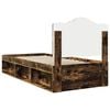 vidaXL Bed Frame Smoked Oak 100 x 200 cm Solid Pine Wood