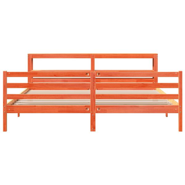 vidaXL Bed Frame without Mattress Wax Brown 180x200 cm Super King Solid Wood Pine