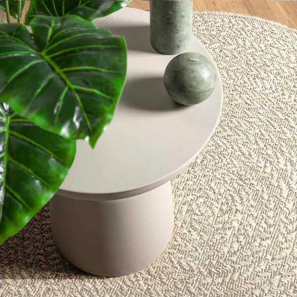 vidaXL Rug ZIZUR Cream &Oslash; 120 cm Jute Look Indoor and Outdoor