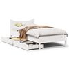 vidaXL Bed Frame with Drawers White 75x190 cm Small Single Solid Wood Pine