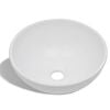 vidaXL Bathroom Basin with Mixer Tap Ceramic Round White