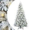 vidaXL Artificial Hinged Christmas Tree White 210 cm PE and PVC