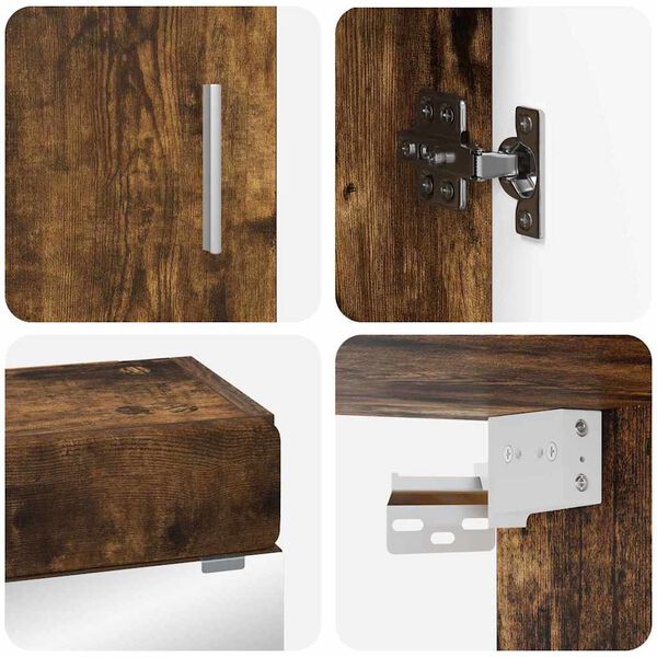 vidaXL Bathroom Furniture Set TULUM Smoked Oak Engineered Wood