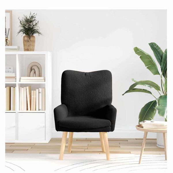 vidaXL Armchair Black 63 x 67 x 94 cm Sherpa Fabric