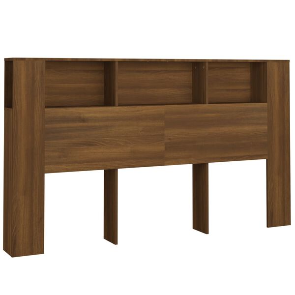 vidaXL Headboard Cabinet Brown Oak 180x18.5x104.5 cm