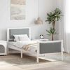 vidaXL Bed Frame with Headboard Light Grey 80 x 200 cm Fabric