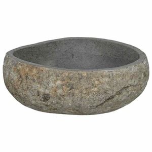 vidaXL Basin Light grey (38-45) x (30-35) x 15 cm River stone