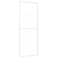 vidaXL Sliding Door Frosted ESG Glass and Aluminium 76x205 cm White
