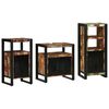 vidaXL Bathroom Furniture Set with Door 3 pcs Brown Solid Reclaim Wood