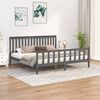 vidaXL Bed Frame without Mattress Grey Solid Wood Pine Super King Size