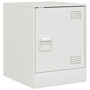 vidaXL Bedside Cabinet White 34.5x39x44 cm Steel